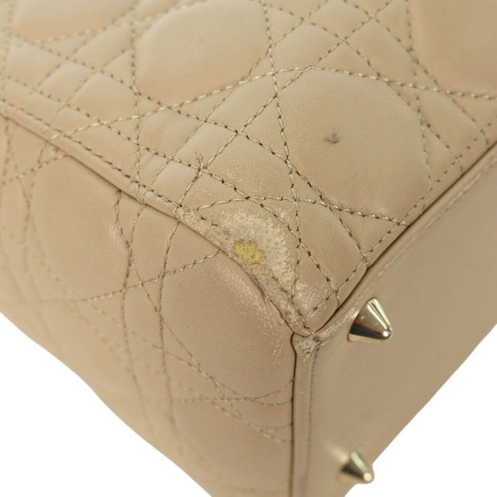Christian Dior Lady Dior Quilted Leather Handbag Beige - Picture 5 of 5